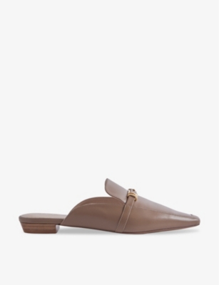 REISS: Meghan buckle-embellished leather mules