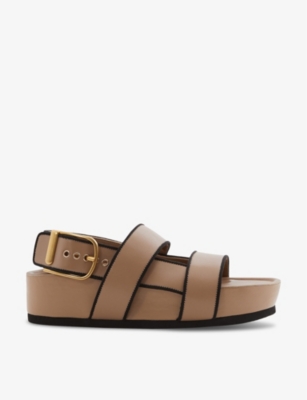 REISS: Samantha strappy leather platform sandals