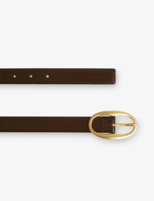 REISS: Drew oval-buckle patent-leather belt