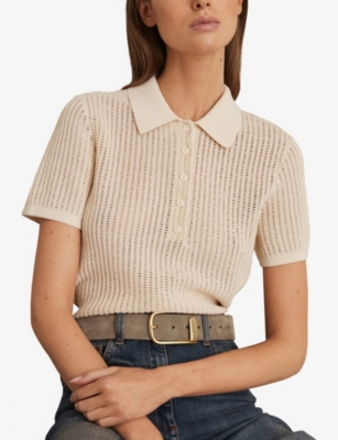 Reiss Womens Grey Iyla Half-keeper Leather Belt In Gray