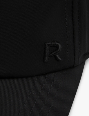 Reiss Black Logo-embroidered Baseball Cap In Black