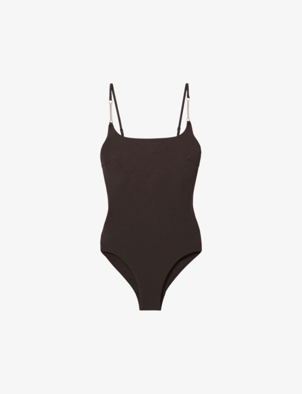 Imogen chain-embellished stretch-woven swimsuit