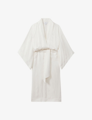 REISS: Nell belted-waist relaxed-fit woven kimono