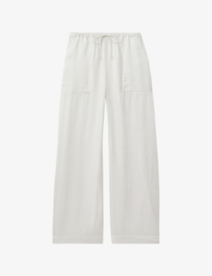 REISS: Eddie wide-leg high-rise cotton trousers