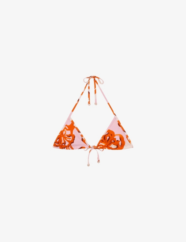 Tina graphic-print triangle bikini top