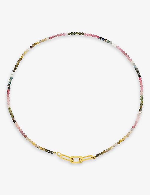 RACHEL JACKSON: Watermelon 22ct yellow gold-plated sterling-silver necklace