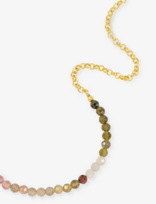 RACHEL JACKSON: Tourmaline gemstone and 22ct gold-plated sterling-silver bracelet