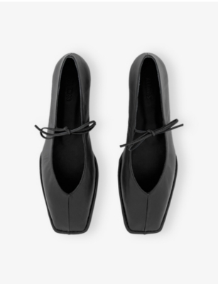 ALOHAS: Sway square-toe leather pumps