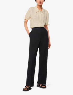 WHISTLES: Oval spot-print tie-sleeve woven blouse