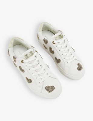 Kurt Geiger London Lane Love Sneaker In Beige Comb