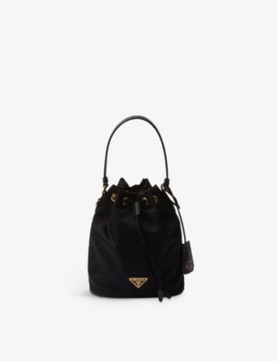 Prada Re-edition 1978 Re-nylon Mini Recycled-polyamide Bucket Bag In Black