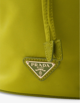 Shop Prada Re-edition 1978 Re-nylon Mini Recycled-polyamide Bucket Bag In Green