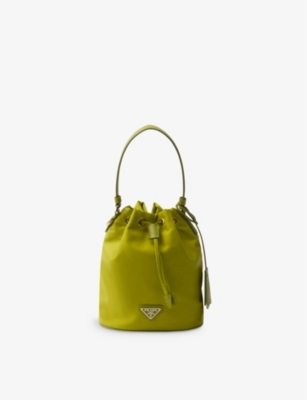 Prada Womens Green Re-edition 1978 Re-nylon Mini Recycled-polyamide Bucket Bag