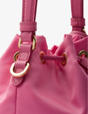 Shop Prada Re-edition 1978 Re-nylon Mini Recycled-polyamide Bucket Bag In Pink