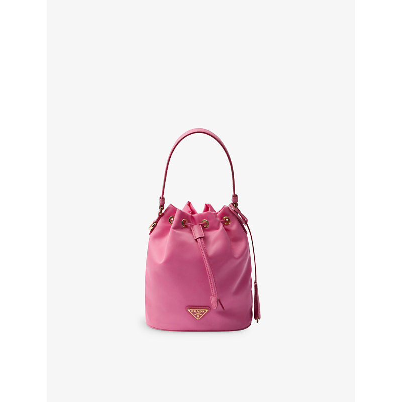Prada Womens Pink Re-edition 1978 Re-nylon Mini Recycled-polyamide Bucket Bag