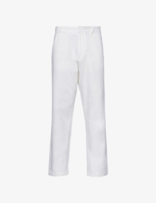 Prada Bull Denim Pants In White