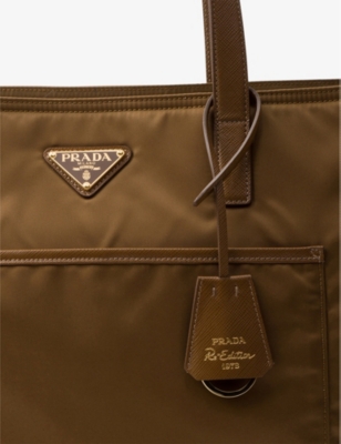 Shop Prada Re-edition 1978 Re-nylon Large Tote Bag In Brown