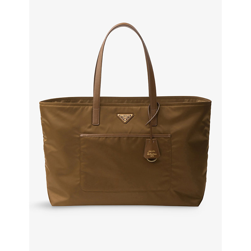 Prada Large Re-edition 1978 Tote Bag In Brown