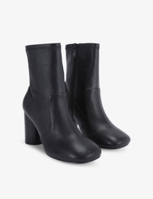 KURT GEIGER LONDON: Langley eagle-embellished heeled leather ankle boots