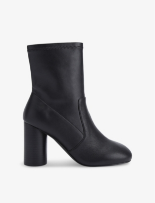 KURT GEIGER LONDON: Langley eagle-embellished heeled leather ankle boots
