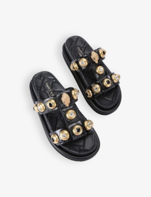 KURT GEIGER LONDON: Orson studded leather sandals