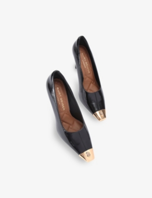 KURT GEIGER LONDON: Regent toe-cap heeled patent-leather courts
