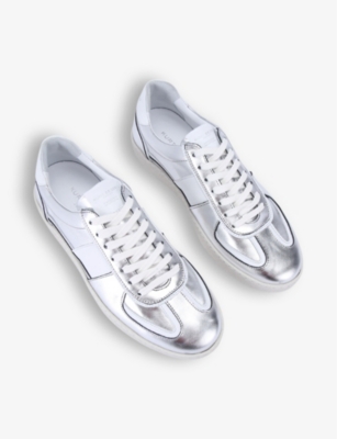 Kurt Geiger Metallic Lloyd Sneakers In Silver