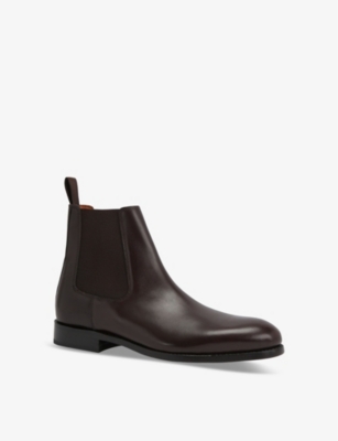 Kurt Geiger Mens Sloane Leather Chelsea Boots Dark Brow In Dark Brown