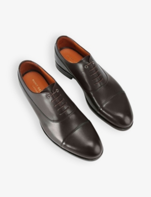 Shop Kurt Geiger Mens Sloane Oxford Leather Shoes Dark Brow In Dark Brown