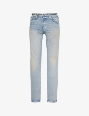 Shop Vayder Men's Forrest Faded-wash Tapered-leg Mid-rise Stretch-denim Jeans