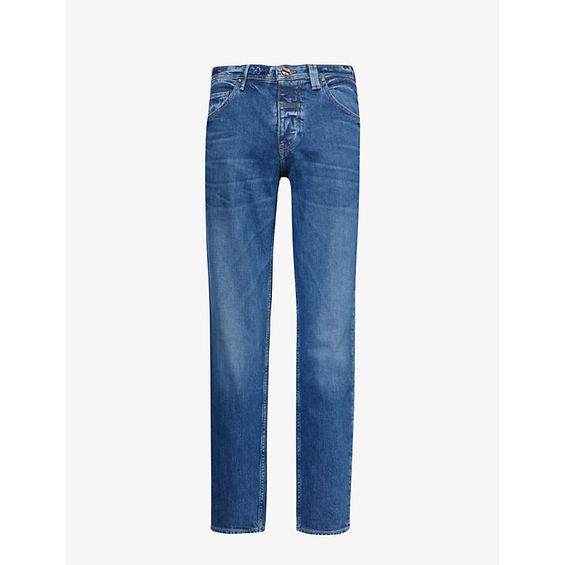 Vayder Mens Notting Faded-wash Tapered-leg Mid-rise Stretch-denim Jeans