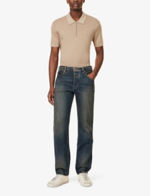 Shop Vayder Men's Prescott Straight Faded-wash Straight-leg Mid-rise Stretch-denim Jeans