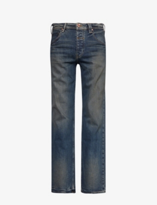 Vayder Mens Prescott Straight Faded-wash Straight-leg Mid-rise Stretch-denim Jeans