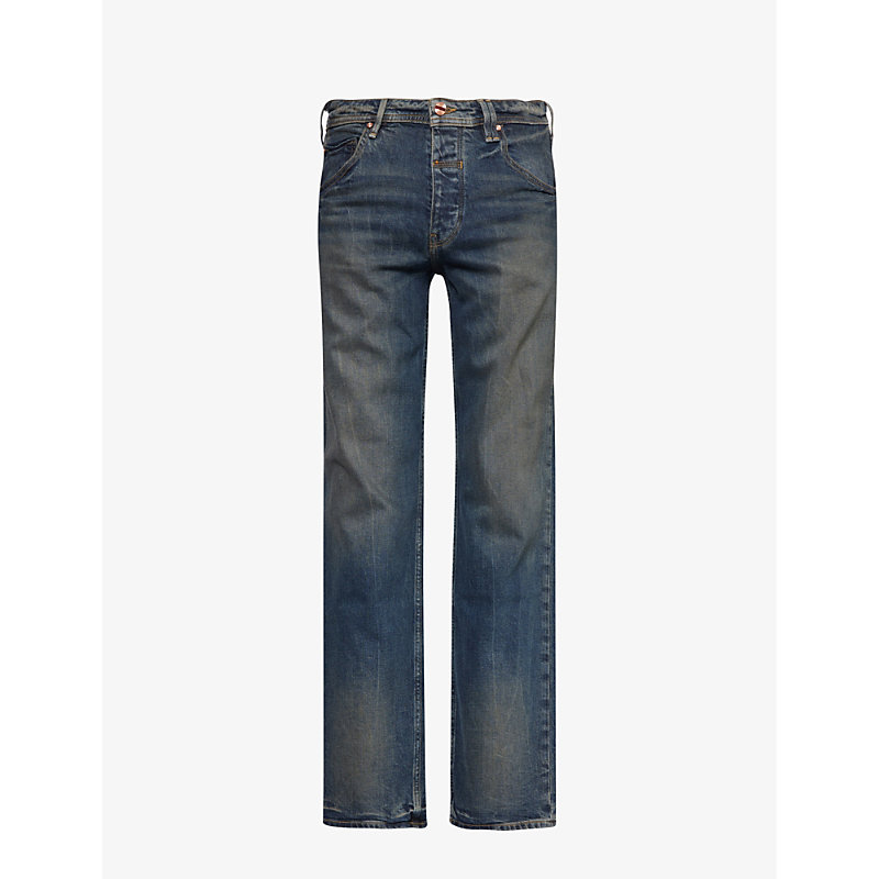 Vayder Mens Prescott Straight Faded-wash Straight-leg Mid-rise Stretch-denim Jeans