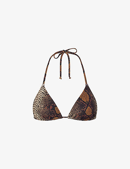 SKIMS: Signature Swim triangle stretch recycled-nylon bikini top