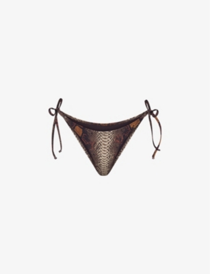 SKIMS Recycled Swim snake print bikini bottoms Selfridges