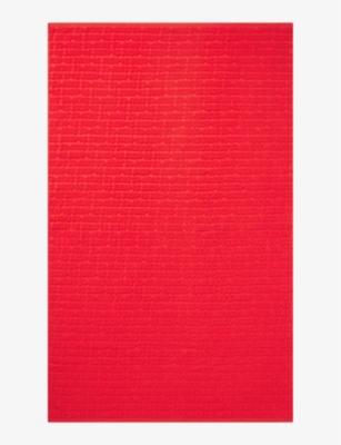 Brand-embossed stretch-recycled nylon towel