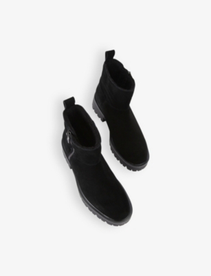 Shop Carvela Womens Black Limit Fur Shearling-lined Suede Ankle Boots Eur 37 / 4 Uk