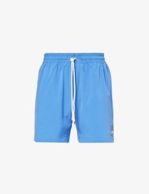 Shop Polo Ralph Lauren Men's New England Blue Traveller Logo-embroidered Stretch Recycled-polyester Swim