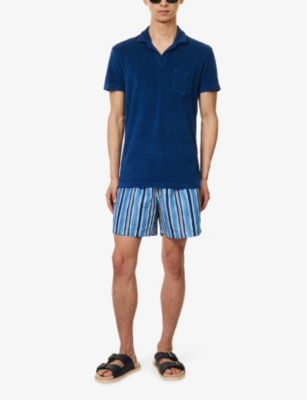 Shop Polo Ralph Lauren Men's Salt Washed Awning Traveller Logo-embroidered Recycled-polyester Swim Shorts