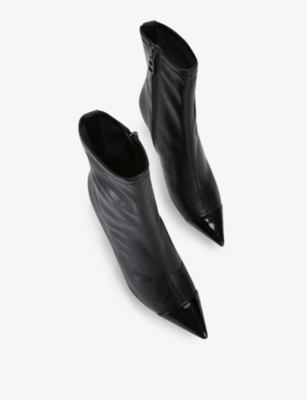Shop Carvela Womens Midnight Faux-leather Ankle Boots Black Eur 41 / 8 Uk