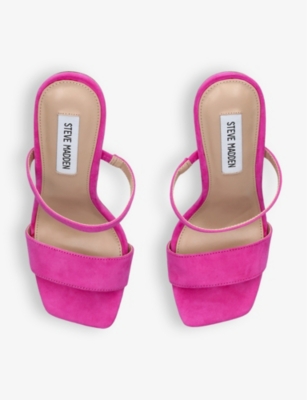Shop Steve Madden Women's Pink Lotus Reversed Wedge-heel Suede Sandals
