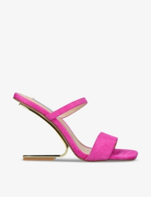 Shop Steve Madden Women's Pink Lotus Reversed Wedge-heel Suede Sandals