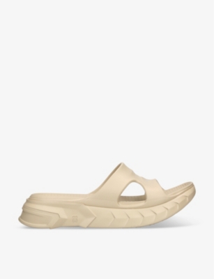 GIVENCHY: Marshmallow logo-embossed rubber sliders