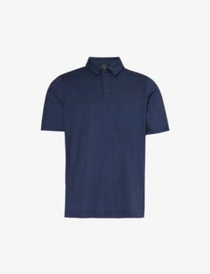 Shop Lululemon Men's True Navy Evolution Short-sleeved Recycled-nylon-blend Polo Shirt
