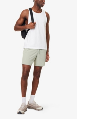 Lululemon Mens White Zeroed Sleeveless Relaxed Fit Cotton-blend Top In White