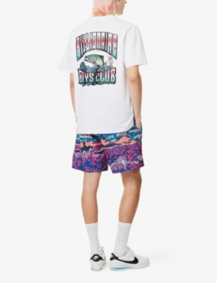 Shop Billionaire Boys Club Mens White Big Catch Graphic-print Cotton-jersey T-shirt