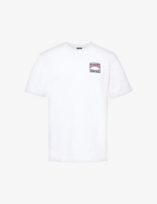 Shop Billionaire Boys Club Mens White Big Catch Graphic-print Cotton-jersey T-shirt