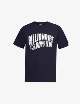 Shop Billionaire Boys Club Men's Vy Arch Branded-print Cotton-jersey T-shirt In Navy
