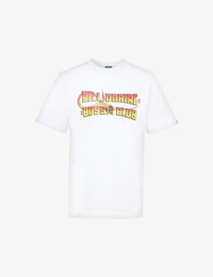 Shop Billionaire Boys Club Men's White Hook It Up Branded-print Cotton-jersey T-shirt